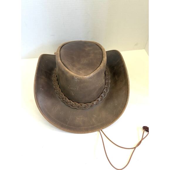BRANDSLOCK Steerhide Leather Outback/Cowboy Hat – Australian Style (S) - Picture 3 of 5